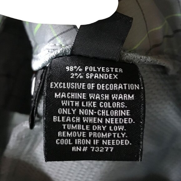 Fila Gray Neon Yellow Black Checkered Athletic Shorts Mens 32 - Picture 3 of 4